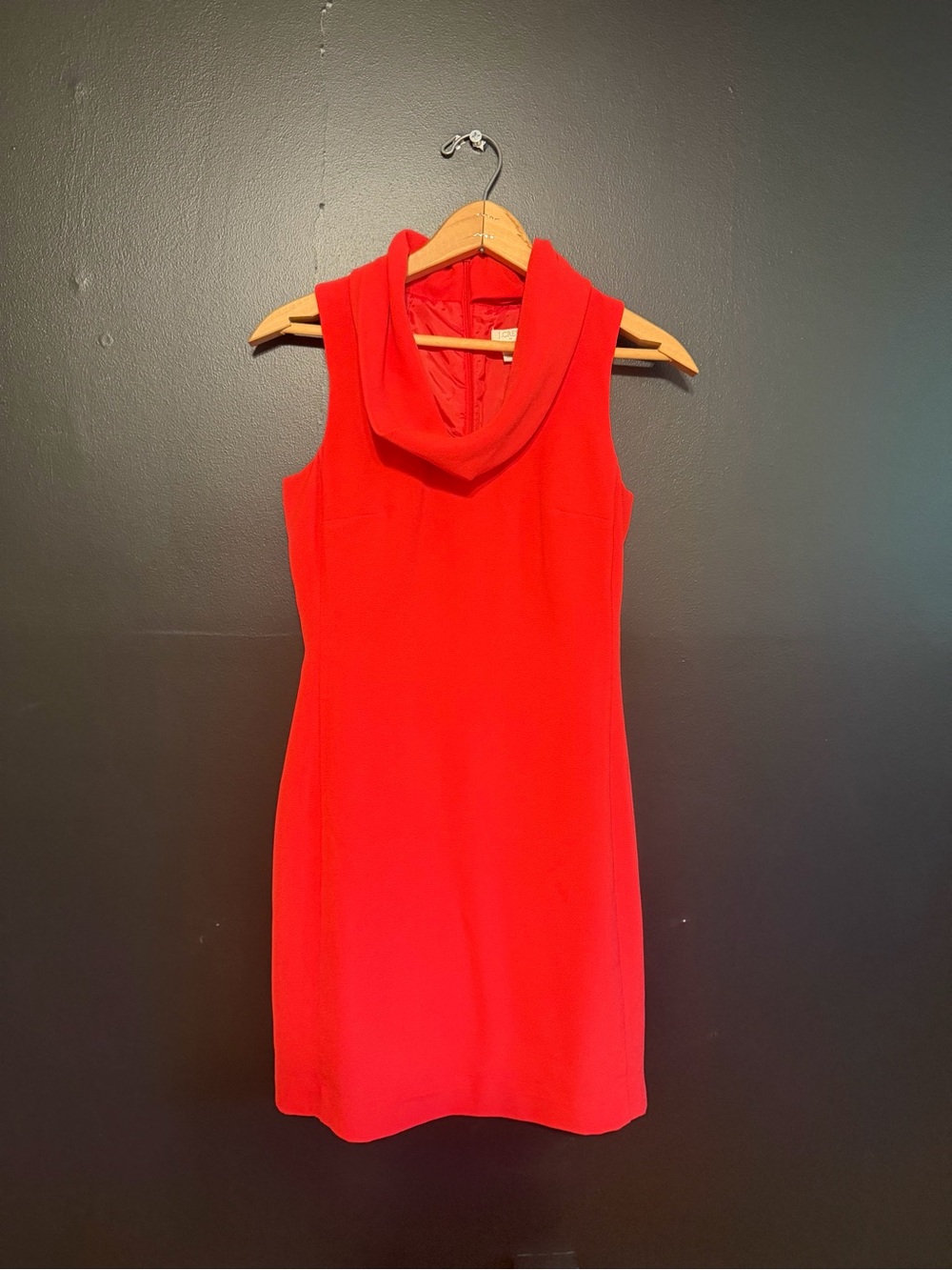 J. Crew Red Sleeveless Cowl Neck Dress